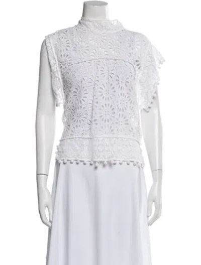 Pre-owned Isabel Marant Lace Pattern Sleeveless Top In White