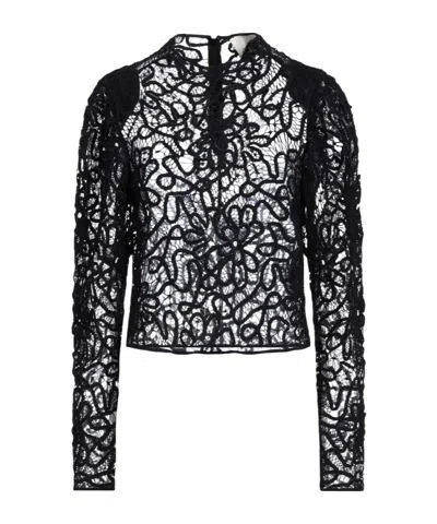Isabel Marant Lace Top In Black
