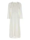 Isabel Marant Midi Dress With Long Sleeves And Lace Trim In White
