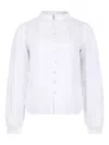 Isabel Marant Lace-trimmed Pleated Shirt In White