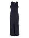 Isabel Marant Abito Jadelia In Raso Blu Notte Donna In Black