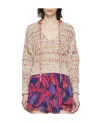 Isabel Marant Andrea Open-knit Tie-neck Sweater In Nude