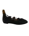 Isabel Marant Lace Up Flats In Black Suede In Black