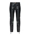 Isabel Marant Lace-up Leather Straight Trousers In Black