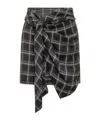 Isabel Marant Plaid Skirt With Front Knot In Black