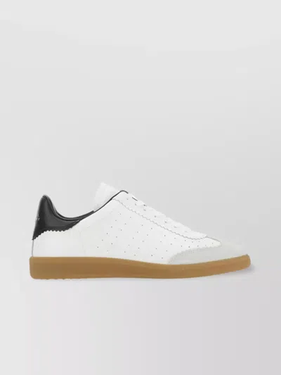 Isabel Marant Bryce White Low Top Sneakers With Suede Insert And Logo Detail In Leather Woman