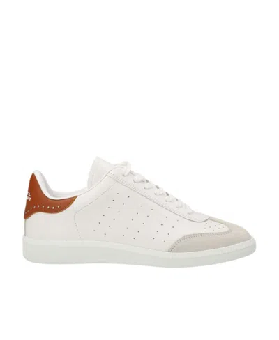 Isabel Marant Beth Velcro Strap Leather Sneakers In Beige