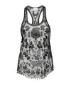 Isabel Marant Floral Embroidery Mesh Tank Top In Gray
