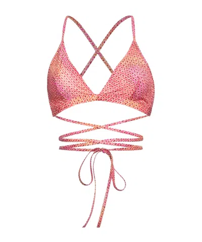 Isabel Marant Lace-up Bikini Top In Multi