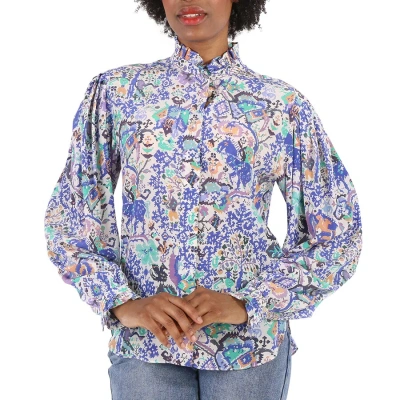 Isabel Marant Ladies Banessa Floral Print Top In Blue