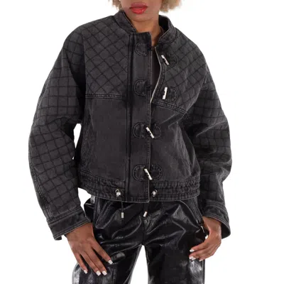 Isabel Marant Ladies Dark Grey Celiany Quilted Denim Jacket