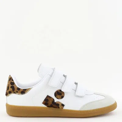 ISABEL MARANT LADIES LEOPARD BETH PRINTED LOW-TOP LEATHER SNEAKERS