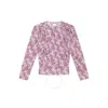 Isabel Marant Graphic-print Silk-blend Blouse In Pink
