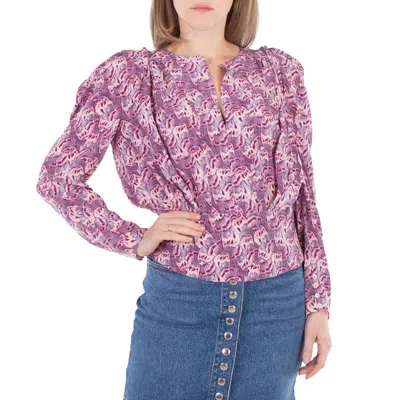 Isabel Marant Zarga Printed Silk-blend Crepe De Chine Blouse In Purple