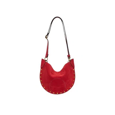 Isabel Marant Mini Moon Soft Suede Shoulder Bag In Red