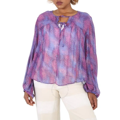 Isabel Marant Ladies Violet Ametissa Silk-chiffon Blouse