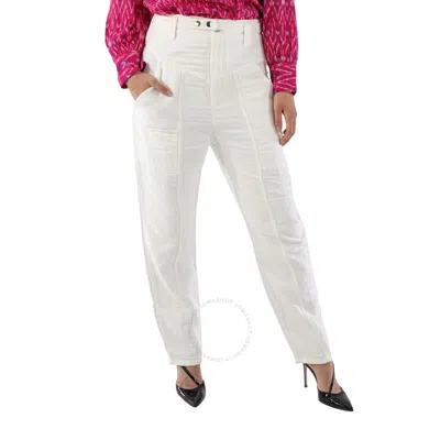 Isabel Marant Ladies White Kaori Wide-leg Cotton Linen Pants