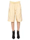 Isabel Marant Laiora Drawstring-waist Bermuda Shorts In Beige