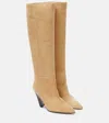 Isabel Marant Preloved Lakita Knee High Suede Boots In Toffee In Beige