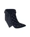 Isabel Marant Lakky 90 Eyelet Boots In Black Suede In Black