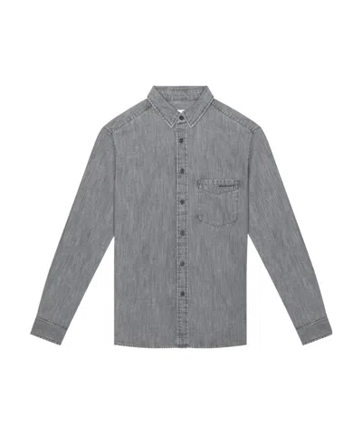 Isabel Marant Lako Embroidered-logo Denim Shirt In Gray