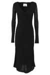Isabel Marant Laly Draped Black Midi Dress