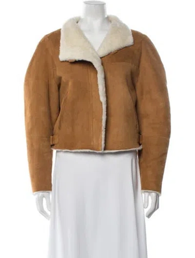 Pre-owned Isabel Marant Lamb Fur Biker Jacket In Neutrals