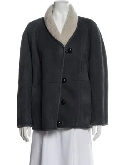 Pre-owned Isabel Marant Lamb Fur Faux Fur Coat In Gray