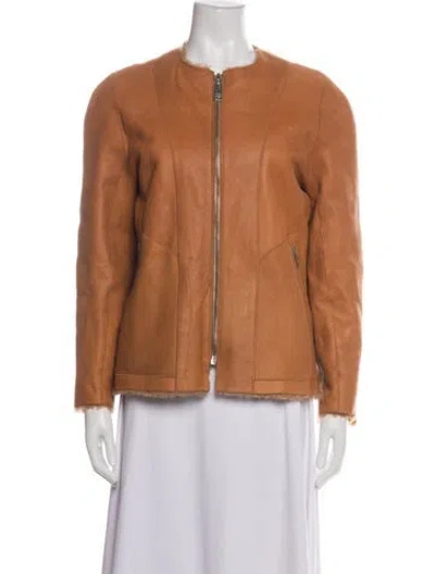 Pre-owned Isabel Marant Lamb Fur Jacket In Orange