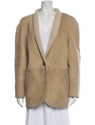Pre-owned Isabel Marant Lamb Leather Blazer In Neutral