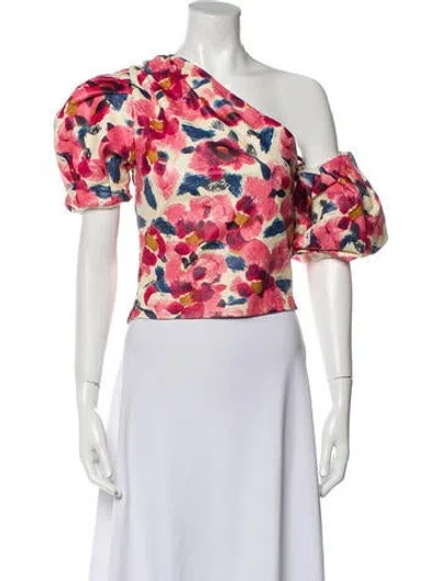 Pre-owned Isabel Marant Lamb Leather Floral Print Crop Top W/ Tags In Pink