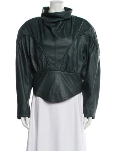 Pre-owned Isabel Marant Lamb Leather Jacket In Green