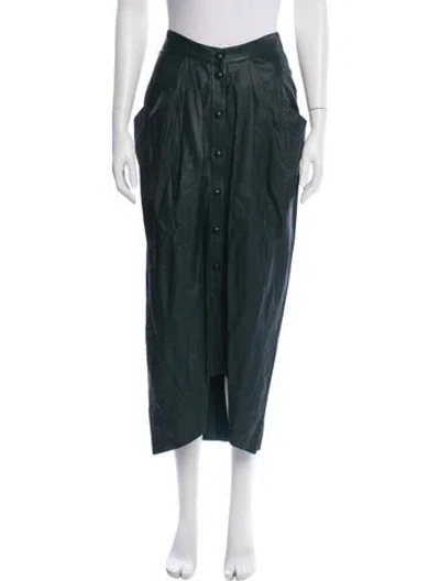 Pre-owned Isabel Marant Lamb Leather Midi Length Skirt In Green