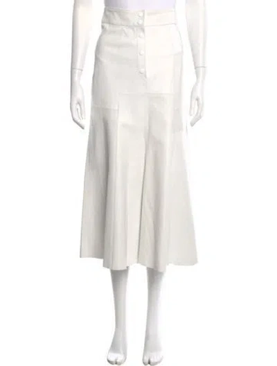 Pre-owned Isabel Marant Lamb Leather Midi Length Skirt In Neutral