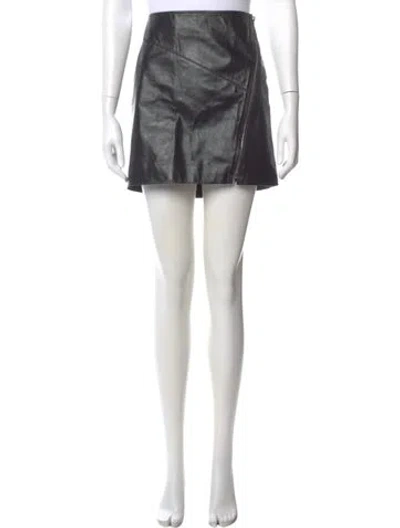Pre-owned Isabel Marant Lamb Leather Mini Skirt In Black