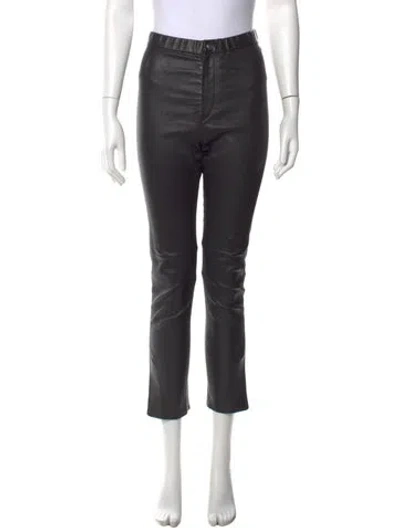 Pre-owned Isabel Marant Lamb Leather Skinny Leg Pants In Black