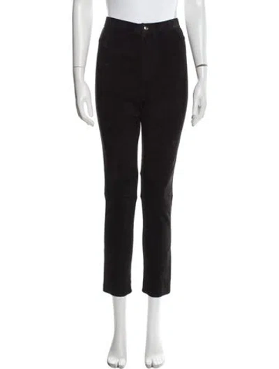 Pre-owned Isabel Marant Lamb Leather Straight Leg Pants In Black