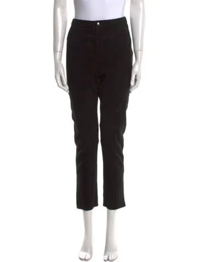 Pre-owned Isabel Marant Lamb Leather Straight Leg Pants In Black