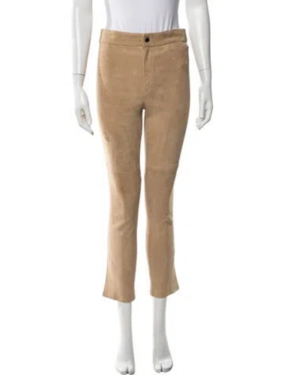 Pre-owned Isabel Marant Lamb Leather Straight Leg Pants In Brown