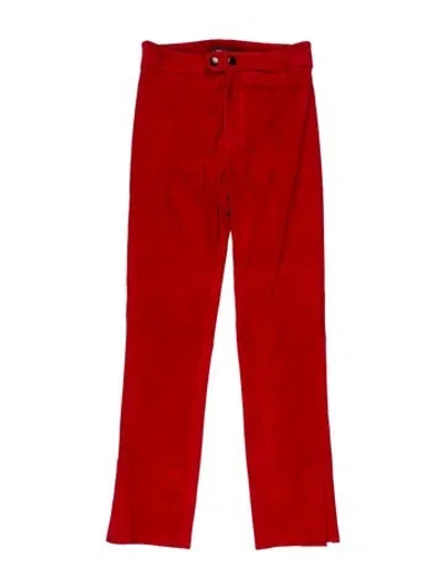 Pre-owned Isabel Marant Lamb Leather Straight Leg Pants In Red