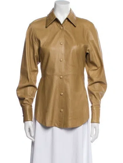 Pre-owned Isabel Marant Lamb Leather Utility Jacket In Neutral