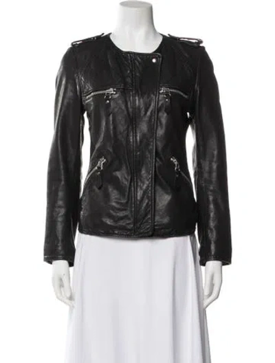 Pre-owned Isabel Marant Lambskin Biker Jacket In Black
