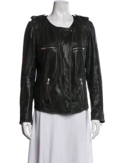 Pre-owned Isabel Marant Lambskin Biker Jacket In Black