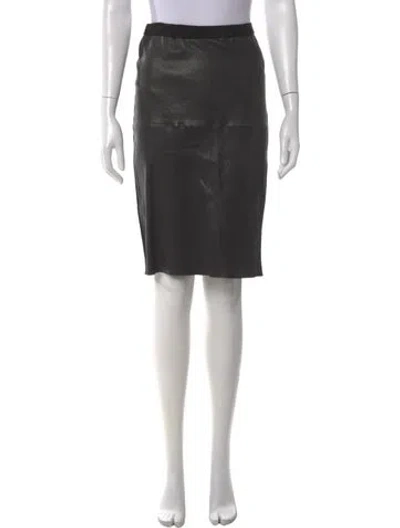 Pre-owned Isabel Marant Lambskin Midi Length Skirt In Black