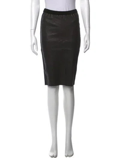 Pre-owned Isabel Marant Lambskin Midi Length Skirt In Black