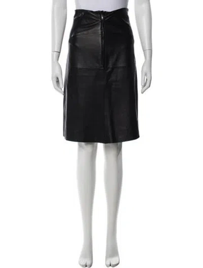 Pre-owned Isabel Marant Lambskin Midi Length Skirt In Black
