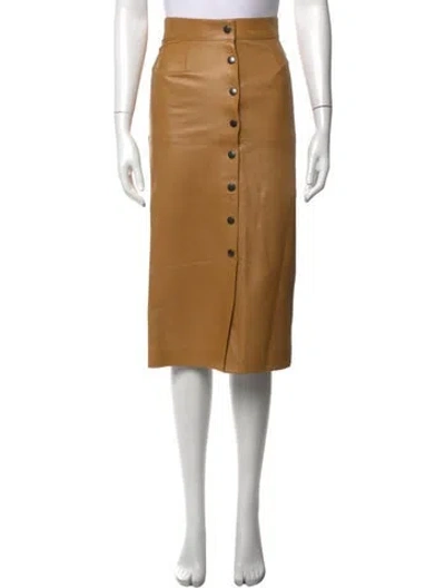 Pre-owned Isabel Marant Lambskin Midi Length Skirt In Brown