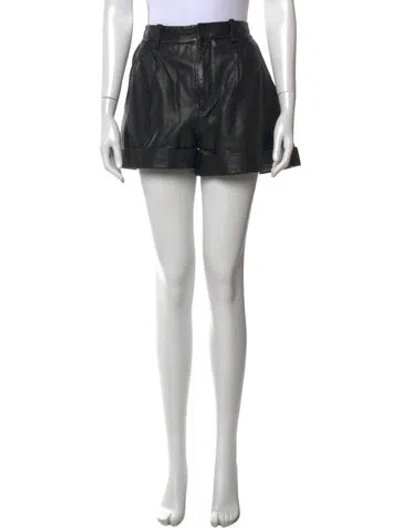 Pre-owned Isabel Marant Lambskin Mini Shorts In Black
