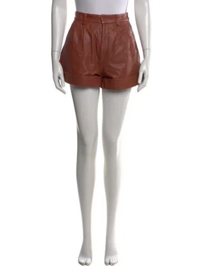 Pre-owned Isabel Marant Lambskin Mini Shorts In Brown