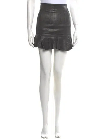 Pre-owned Isabel Marant Lambskin Mini Skirt In Black